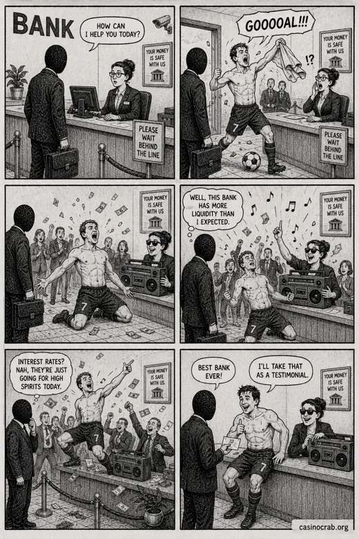 Comic illustration of an Interac e-Transfer casino win in Canada