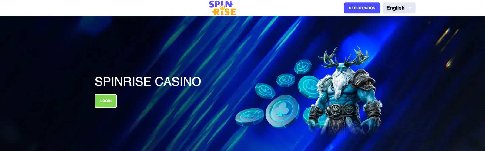 SpinRise casino homepage banner